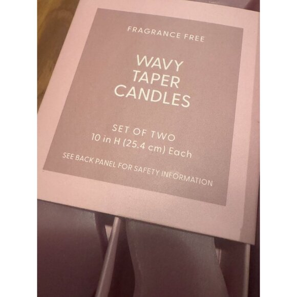 8 Sets of 2 Modern Wavy & Diamond Taper Candles – Olive, Mauve, Plum Tones - 16 - Picture 2 of 6